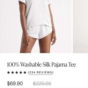 Two piece pajama set, washable silk from Quince